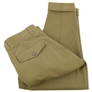 AMI ALEXANDRE MATTIUSSI Taupe CARROT Pleated Cropped Cotton Pants MEDIUM NWT